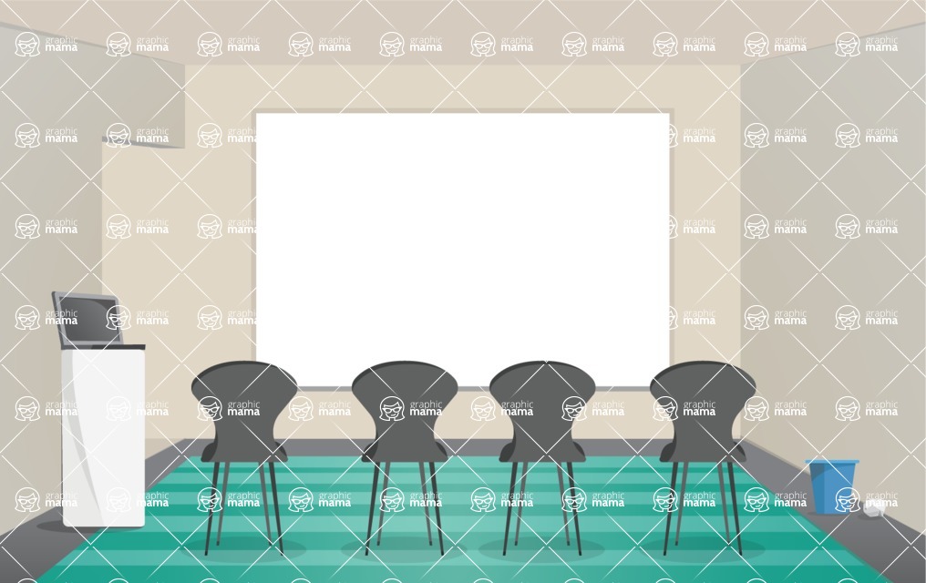 Room Backgrounds Vector Collection - Presentation Room with Chairs Vector Background